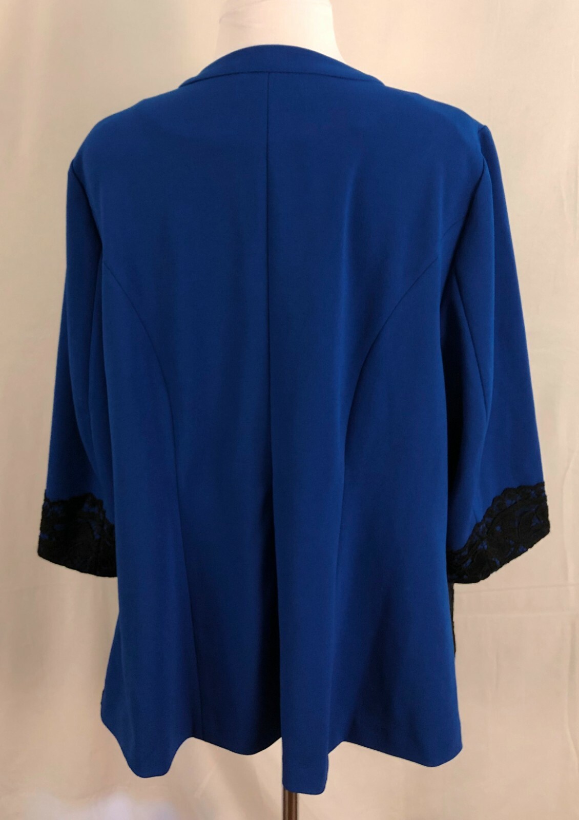 Catherines Womens Open Top Royal Blue Black Lace Polyester Spandex 0X 14 16W