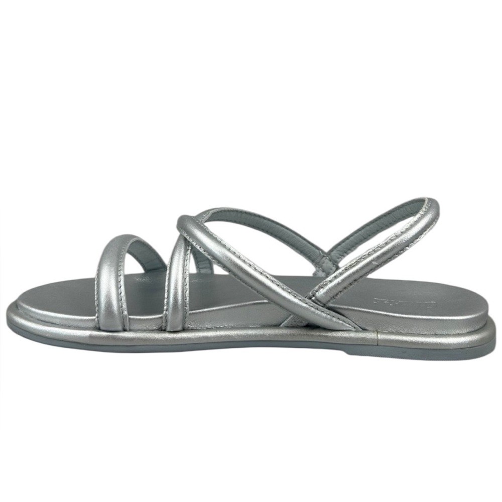 OLUKAI Tiare Elegant Strappy Support Leather Sandal in Silver Size 9 Nwt