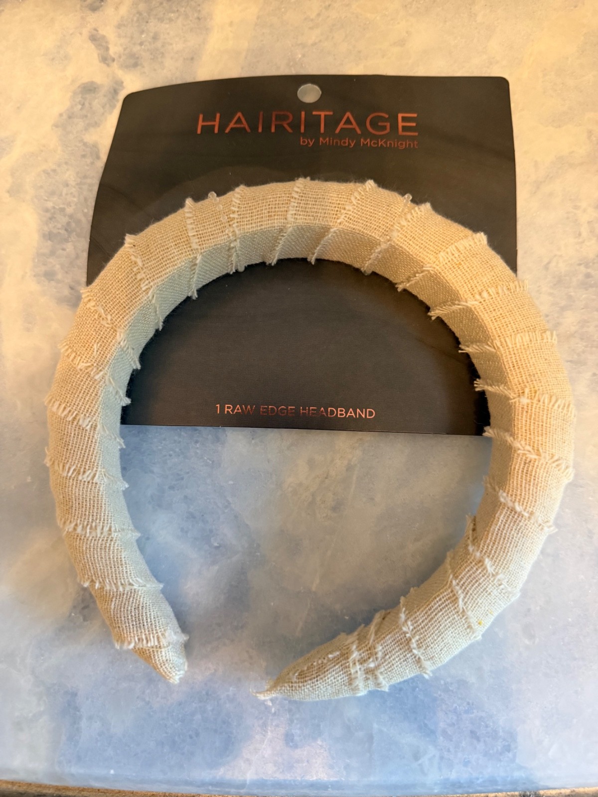 Hairitage by Mindy McKnight Raw Edge Fabric Headband Beige for Women