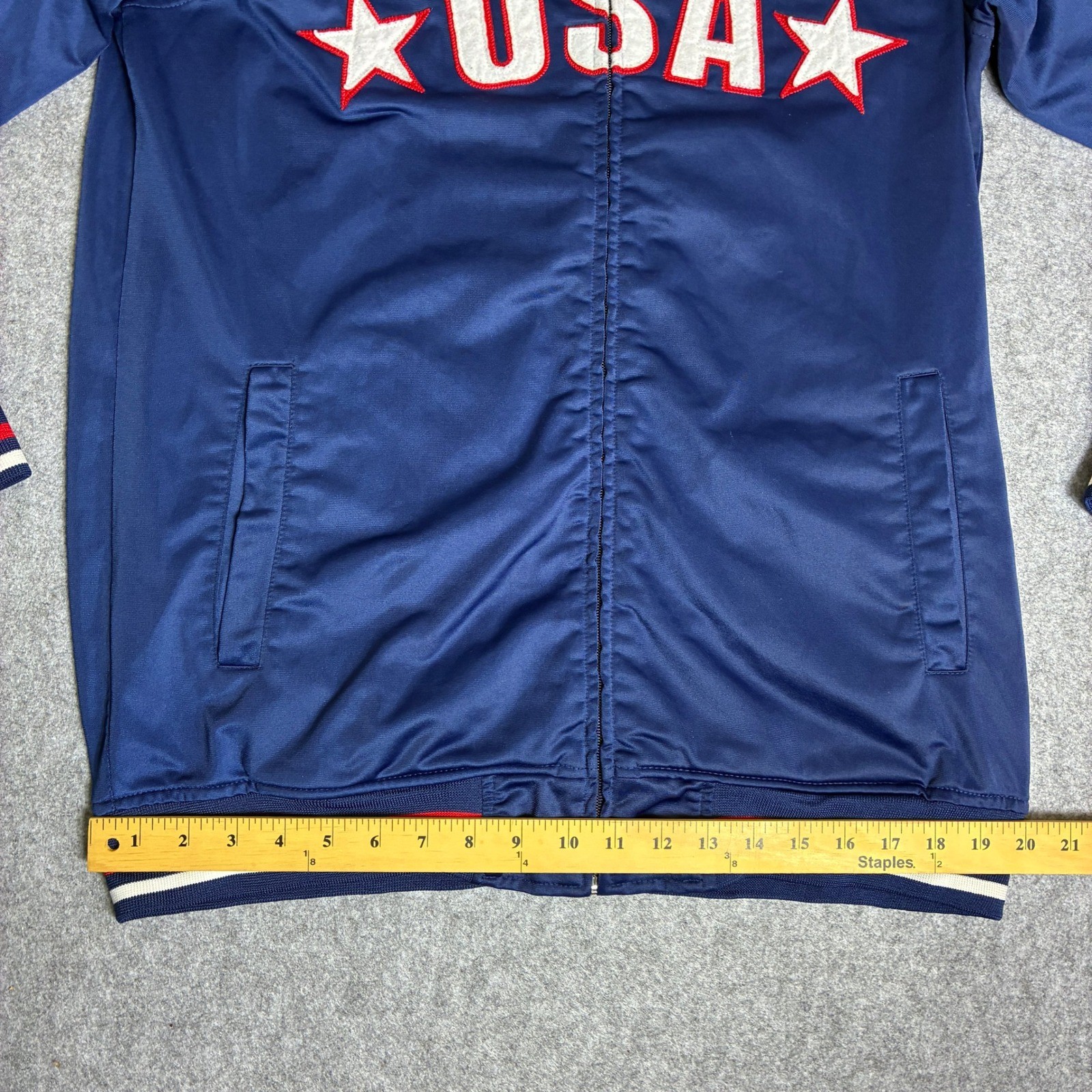 Choice Sportswear Vintage USA Track Jacket Mens Medium Red White Blue Full Zip