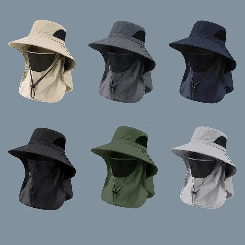 Wide Brim Sun Hat UV Protection Bucket Cap For Hiking Camping Fishing Safari Men