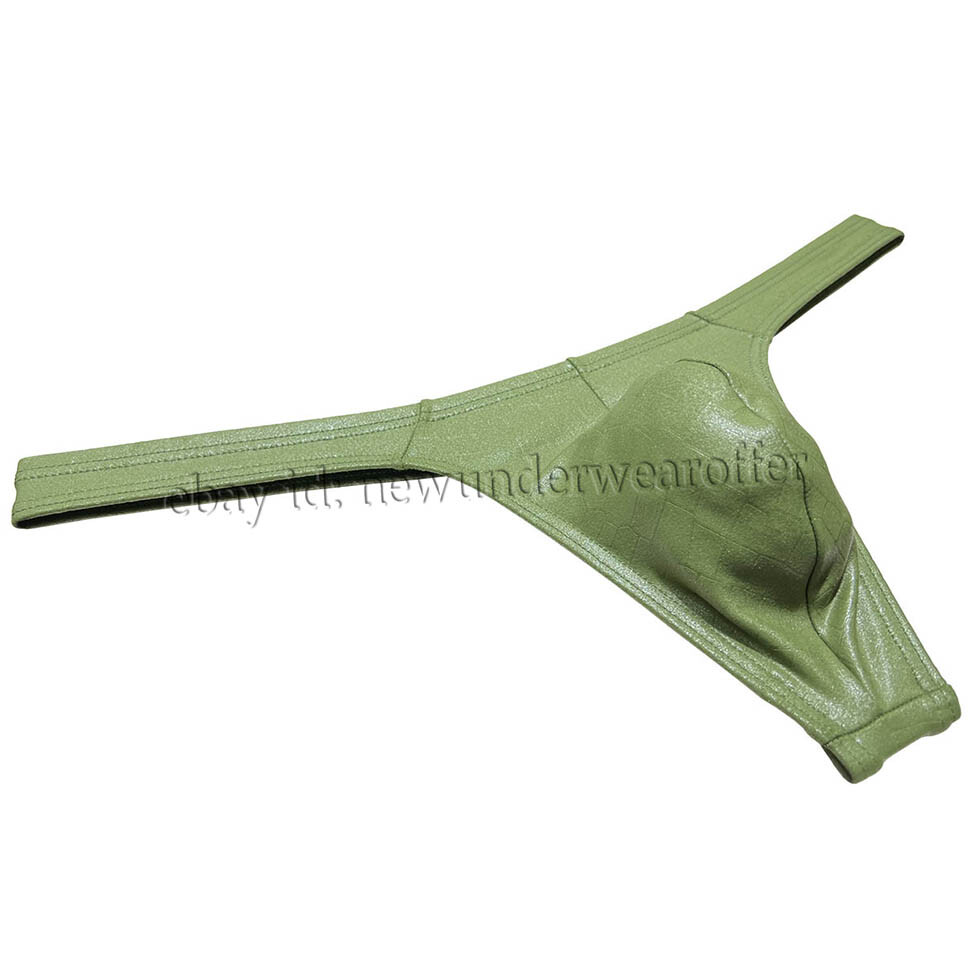 Men Shiny Wet Look Bikini Underwear Classical T-back Bulge Pouch Jockstrap Pants