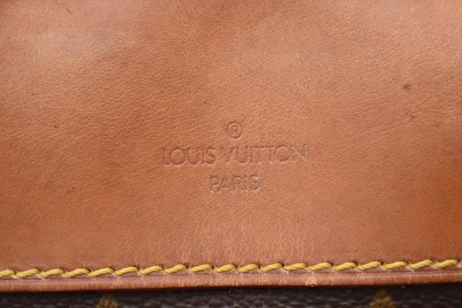 LOUIS VUITTON LV Logo Deauville Hand Bag Tote Bag Monogram Leather Brown M47270