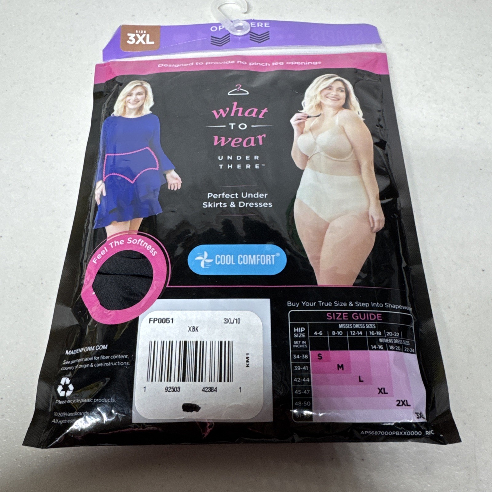 Maidenform Women’s Flexees Shapewear Briefs Cool Comfort Black 3XL FP0051 U15
