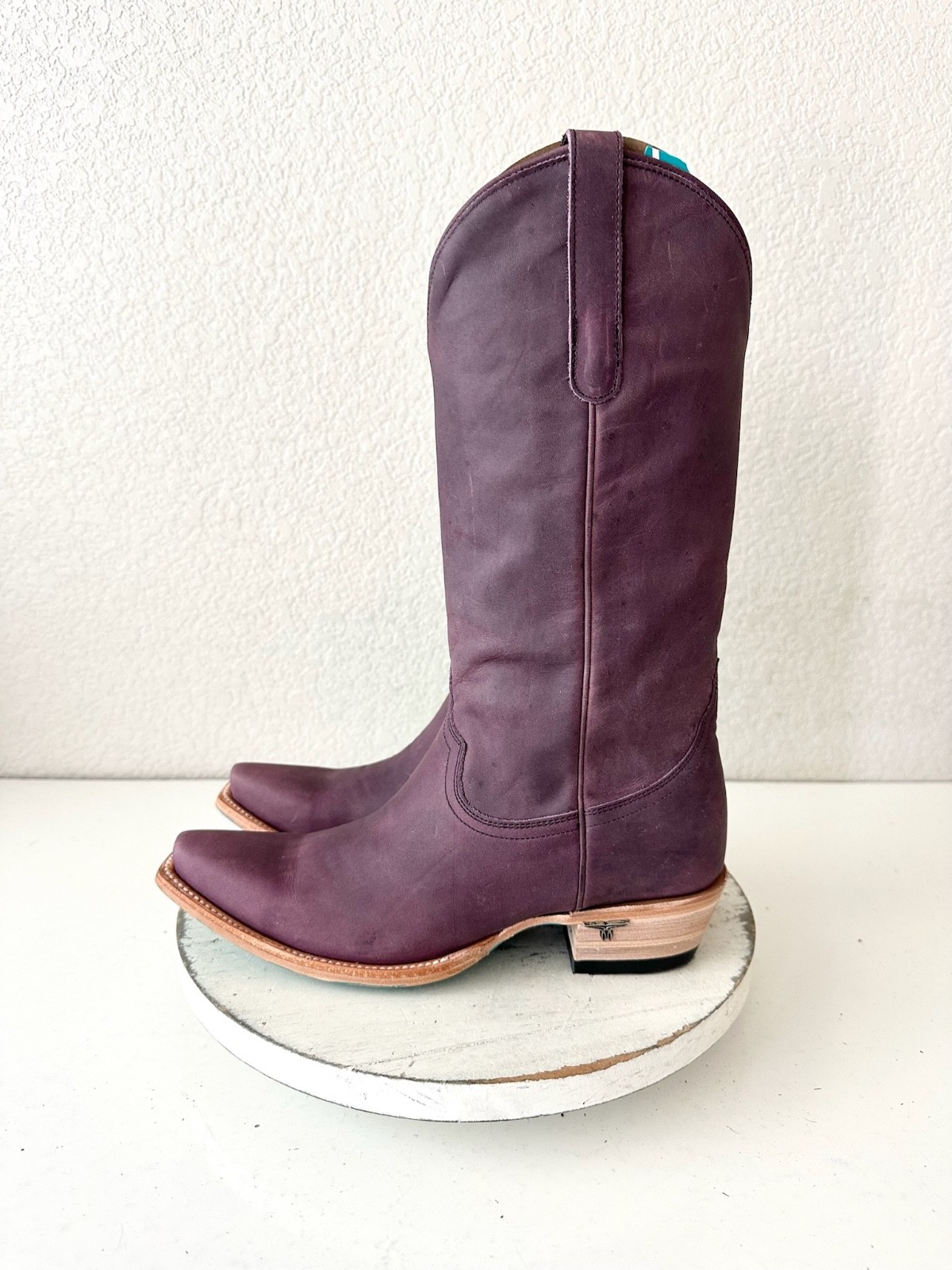 Lane EMMA JANE Purple Cowboy Boots Western Cowgirl Mid Calf Tall Snip Toe 8.5