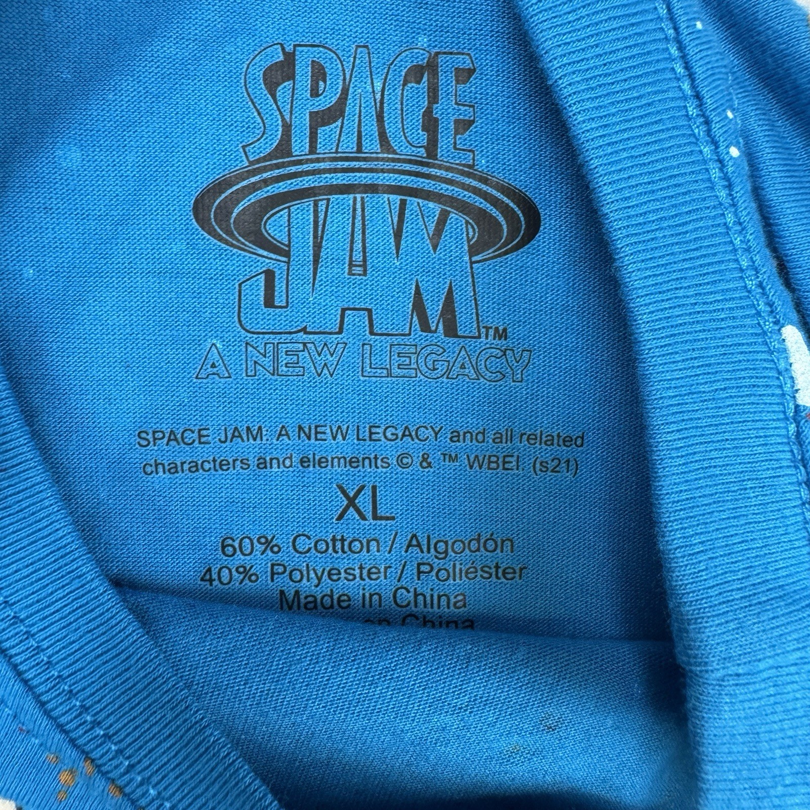 XL Space Jam Tune Squad All Over Print Tee Mens Taz Marvin Looney Tunes Bugs