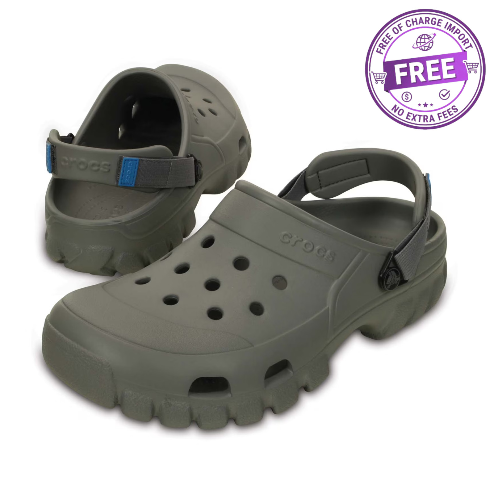 Crocs Unisex Offroad Sport Clogs Comfortable Smoke/Charcoal Width Medium, NEW!
