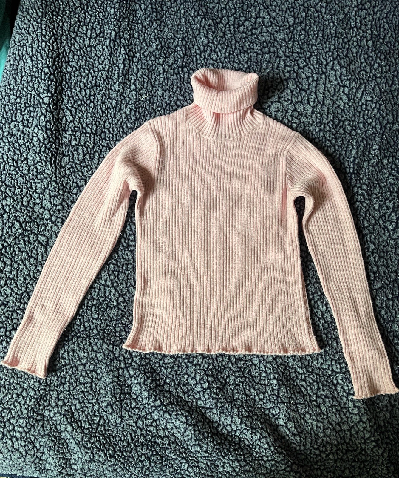 Vintage Early 2000s Light Pink Sparkly Turtleneck Kids 12 could Fit Women’s XS
