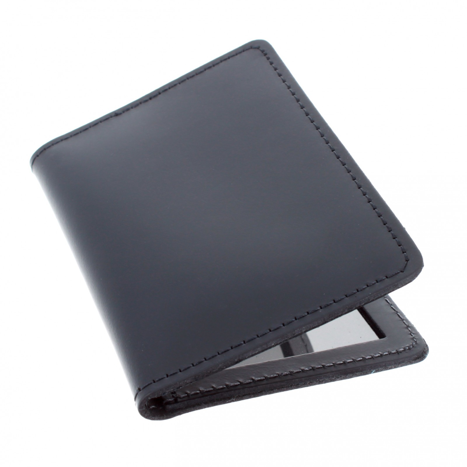 ASR Federal Heavy Duty Black Leather Double ID Holder – Fits 2 Standard IDs