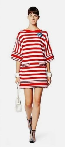 4.8K New Chanel 2019 White Red Stripe Knit Dress 8 10 M Logo