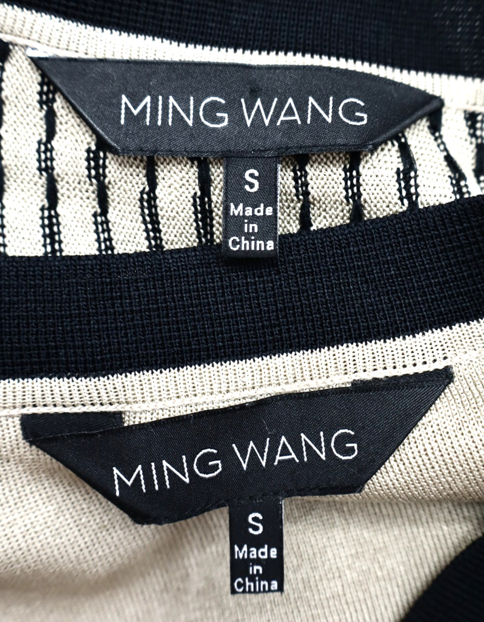 MING WANG Women’s Acrylic Twinset Cardigan Vest Long Sleeve Geometric Size S
