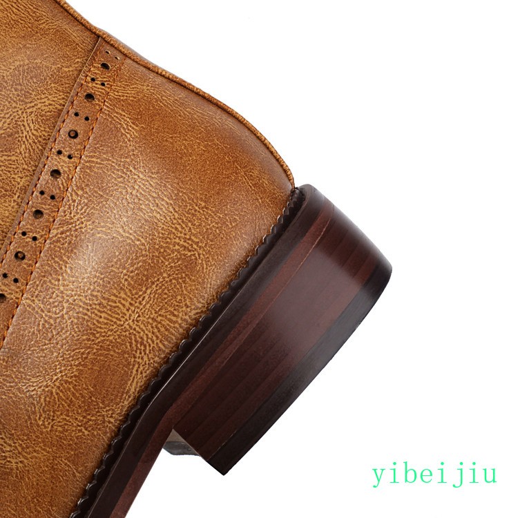 Women’s Wing Tip Brogue Ankle Boots Booties Low Heel Leather Shoes Casual Carved