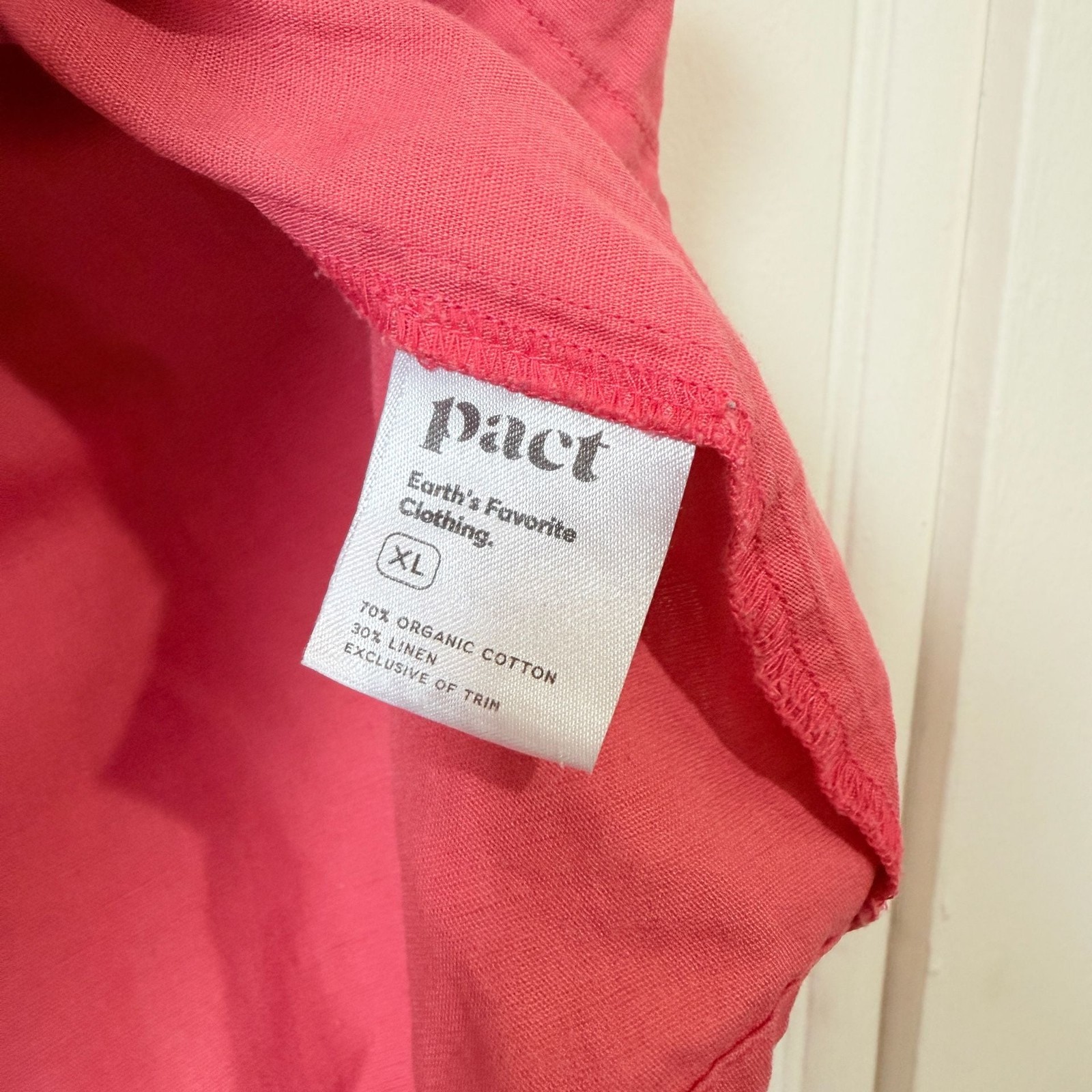Pact Organic Cotton Linen Blend Sleeveless Tank Top Open Back Boho XL