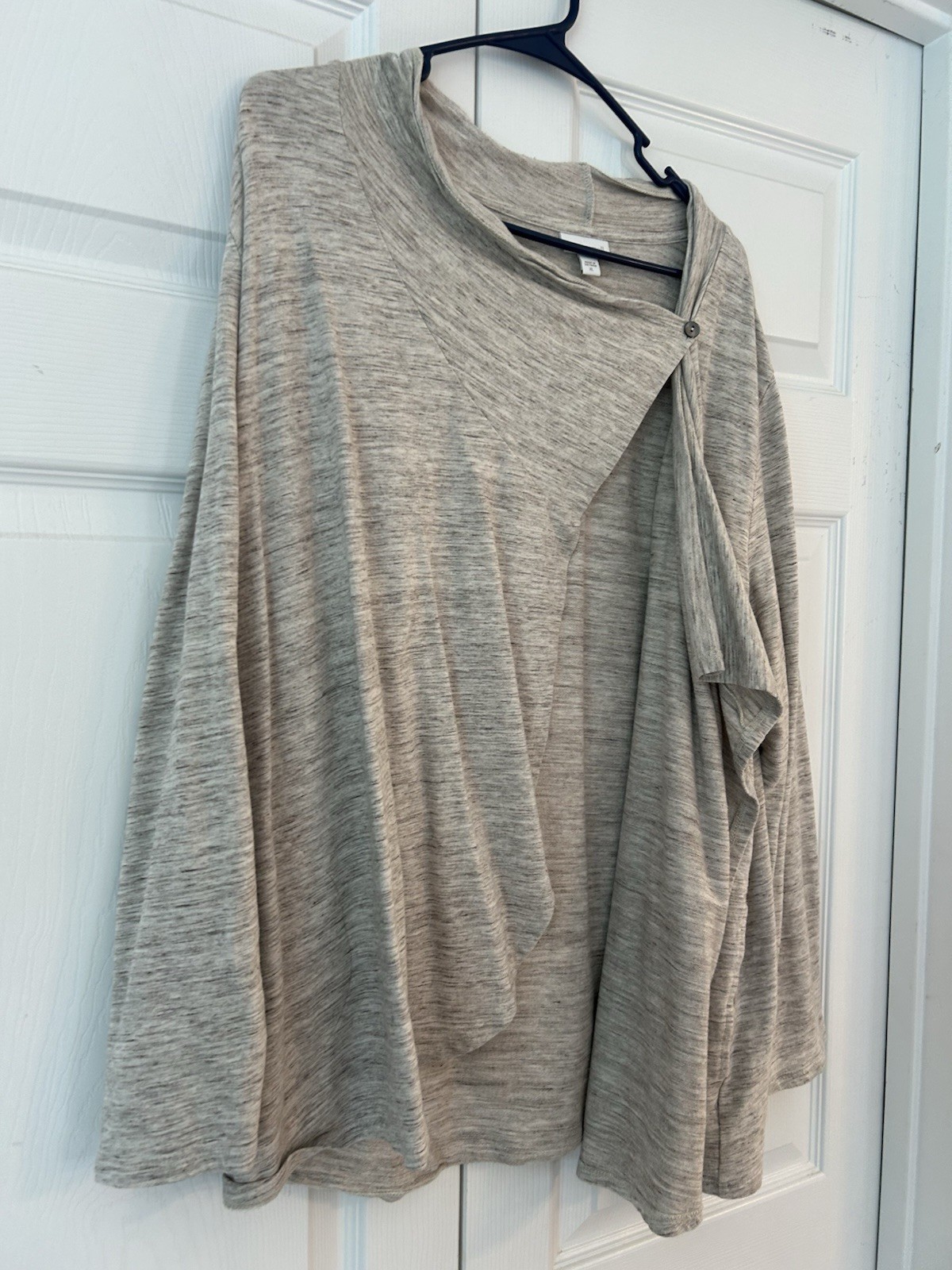 NWOT J.Jill Purejill Women’s Beige Wrap Button Pima Tunic Blouse Shirt Size XL