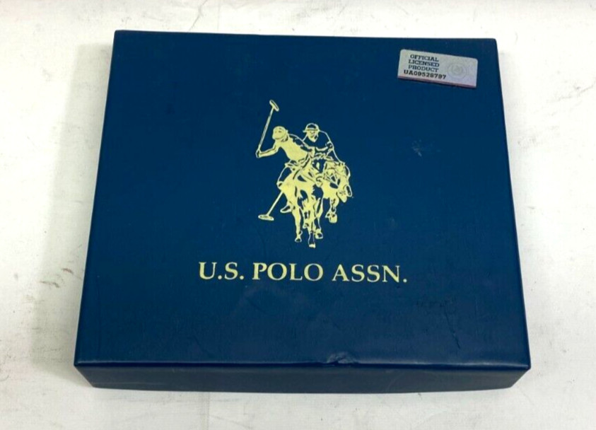 US POLO ASSN Brown Leather Slim Fold Wallet Men’s