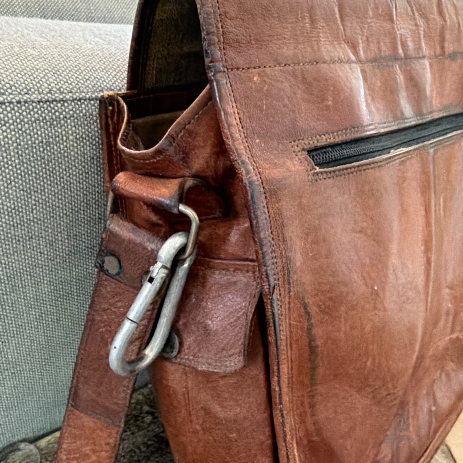 Vintage Genuine Leather Large Messenger Bag and Briefcase Purse Men Shoulder Bag