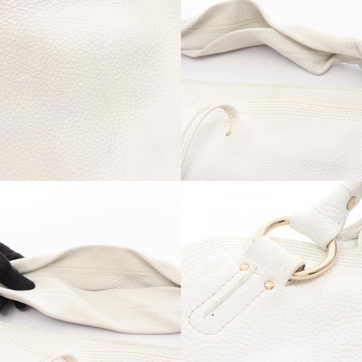 CELINE Bittersweet Shoulder Bag leather White Used Women