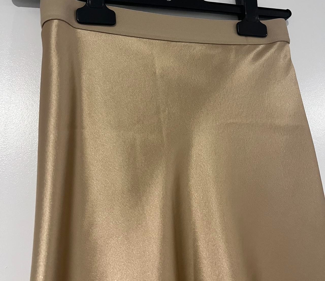 Acetate Satin Champagne gold midi-maxi slip skirt capsule day to night UK 6 8