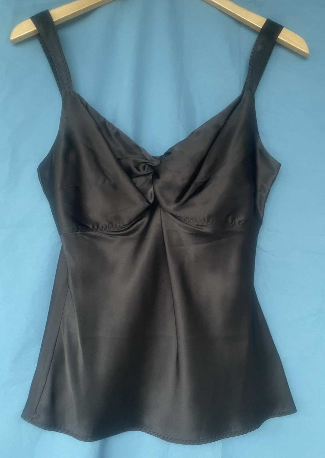 NWOT Size 10 Black FIGLEAVES Camisole Poly Glossy ‘Satin’ Fabric, $34 Retail