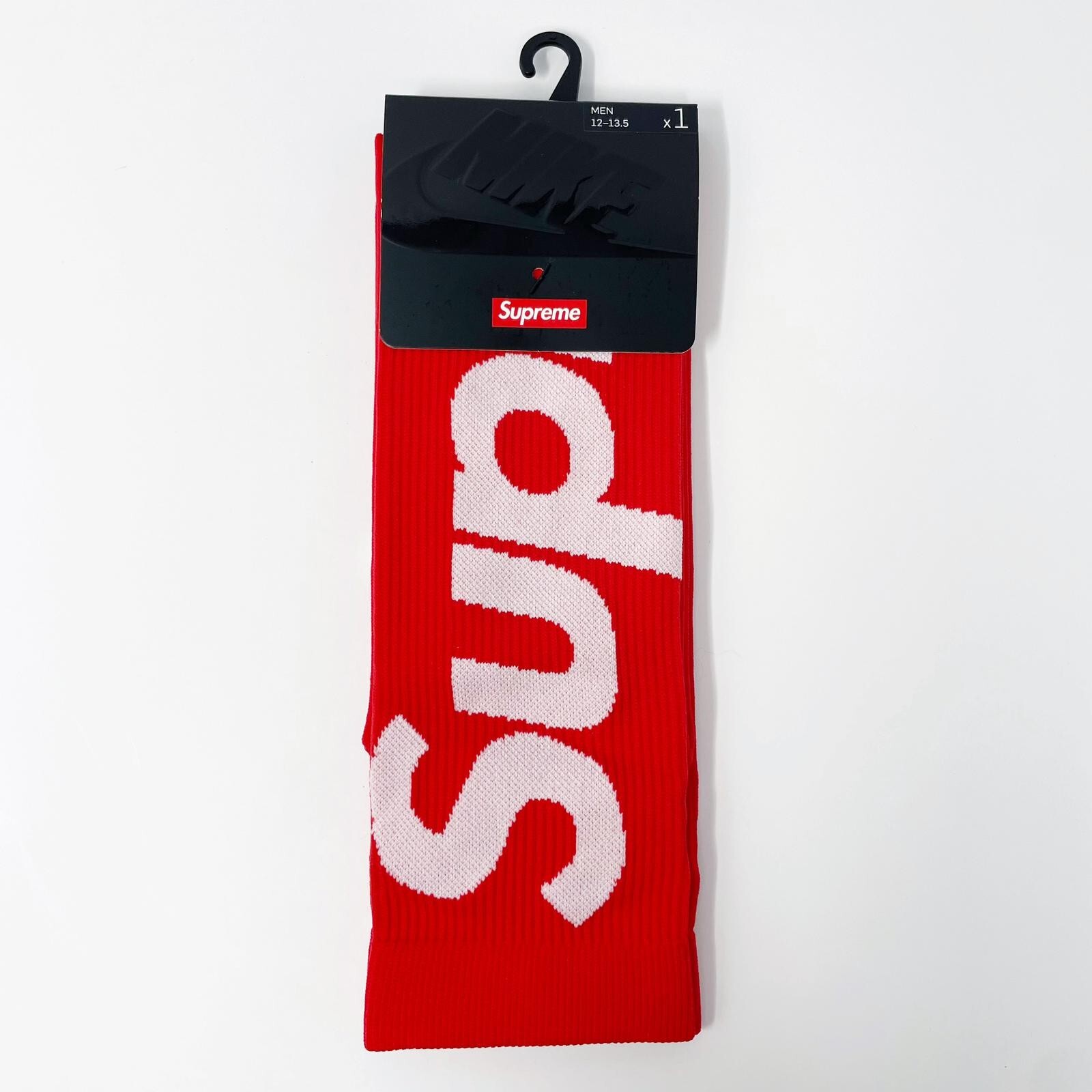Brand New Original Supreme Mens Nike Lightweight Crew Socks – Red – FREE SHIP