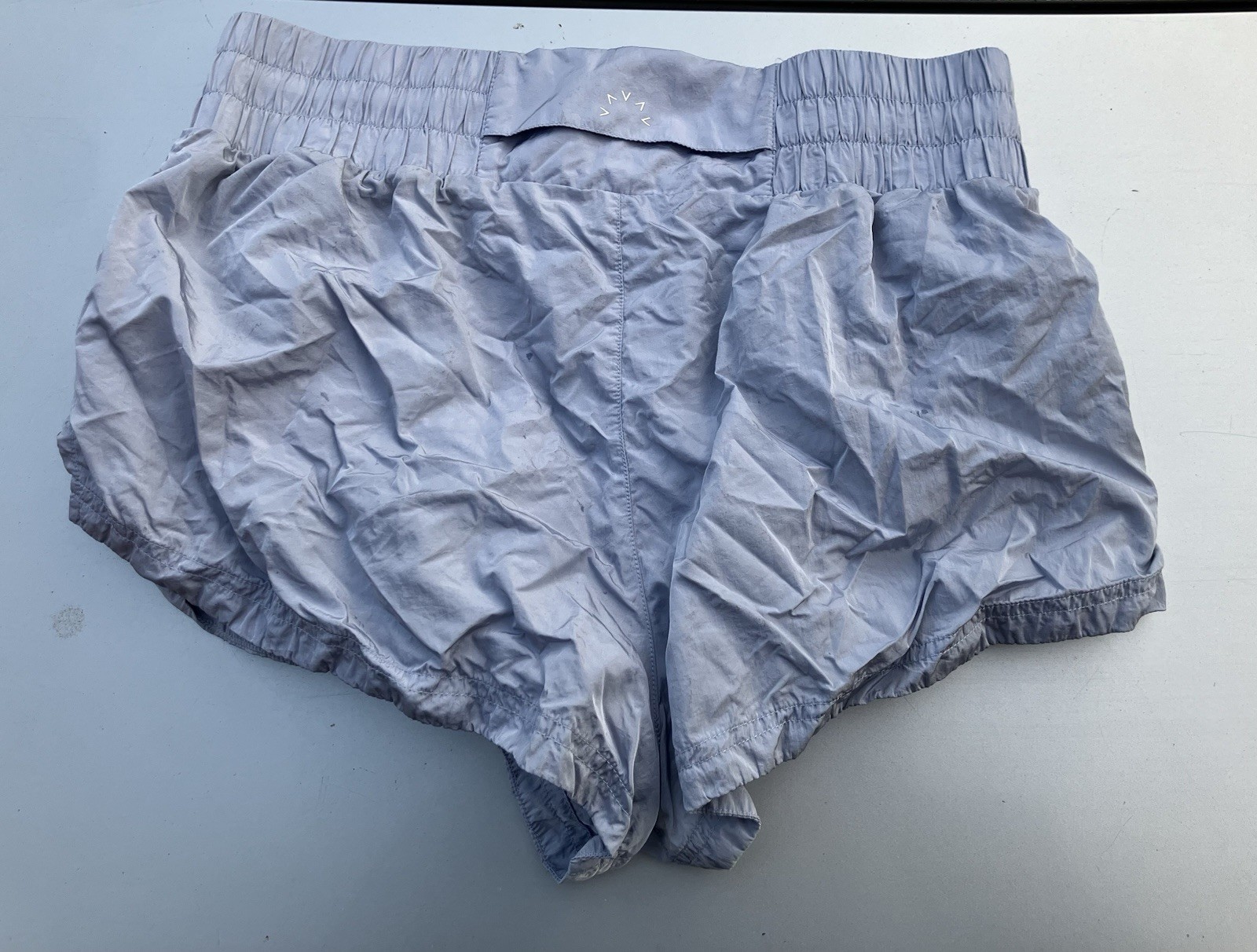 VARLEY Kallin Metallic High Waisted Woven Running Shorts Light Blue Size XS