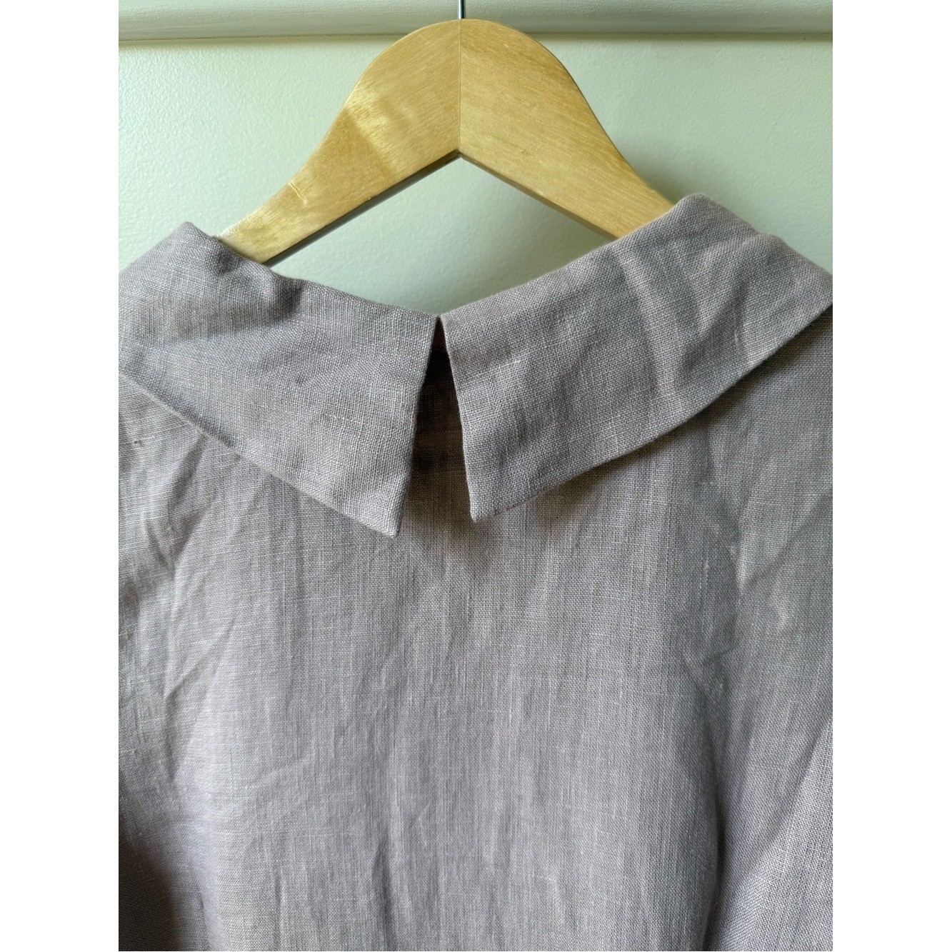 ODA LUX Linen Minimalist Cowl Dress Sustainable Ethical Slow Fashion Lagenlook M