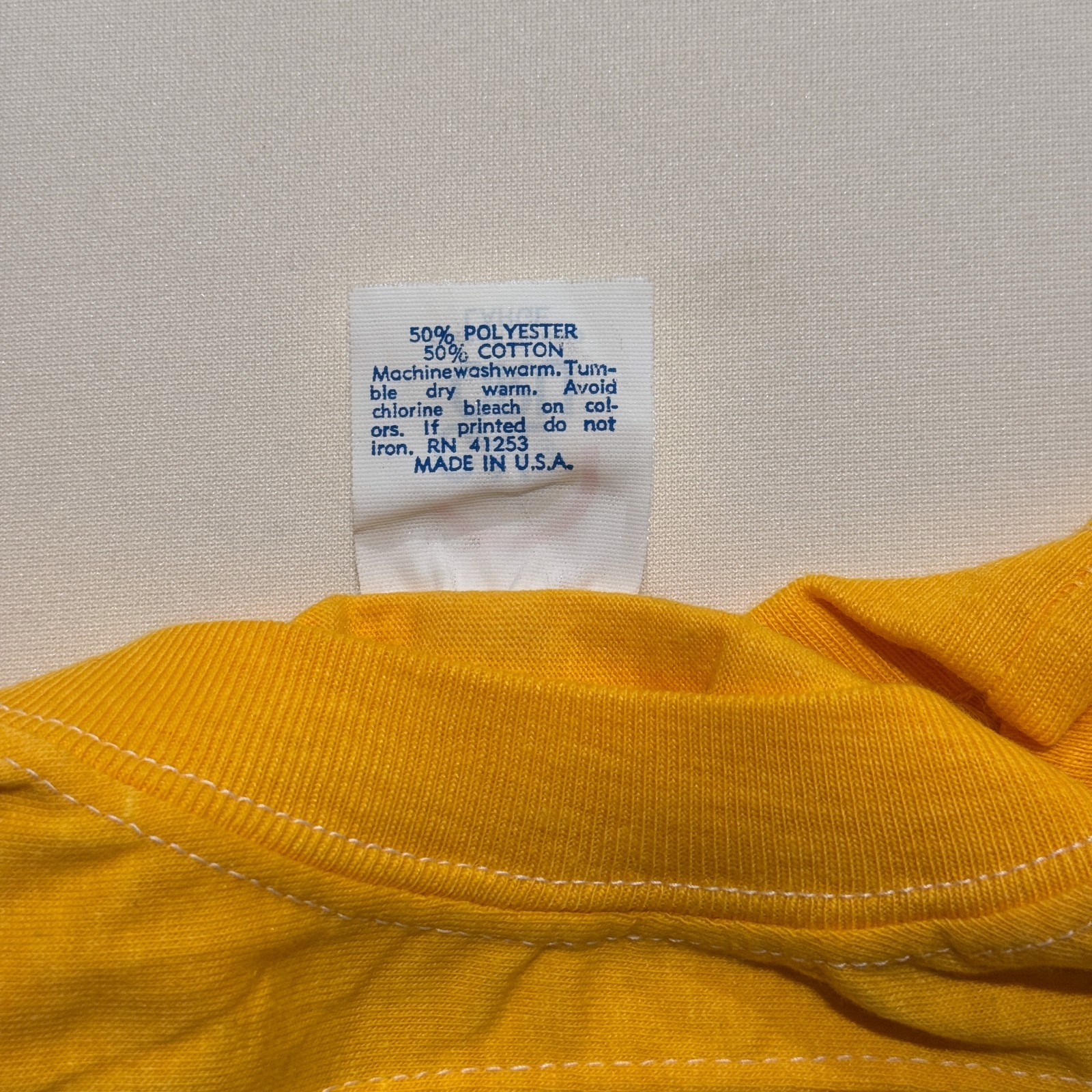 Vintage Cal Cru Adult L Yellow Lot (6) Football Jersey 50/50 T-shirts Blanks NOS