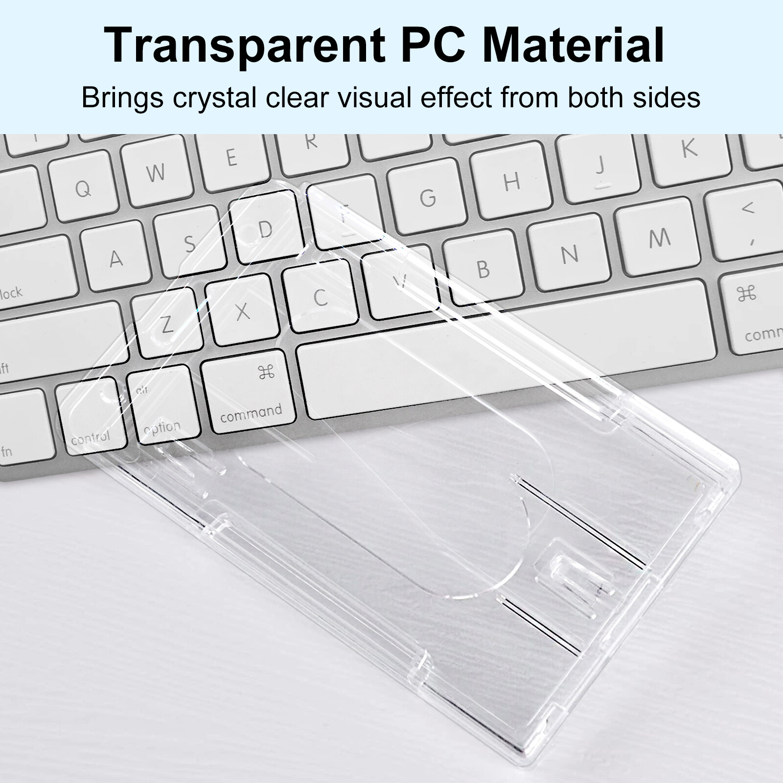 10Pcs ID Card Badge Holder Hard Plastic Protector Vertical Clear Protective Case