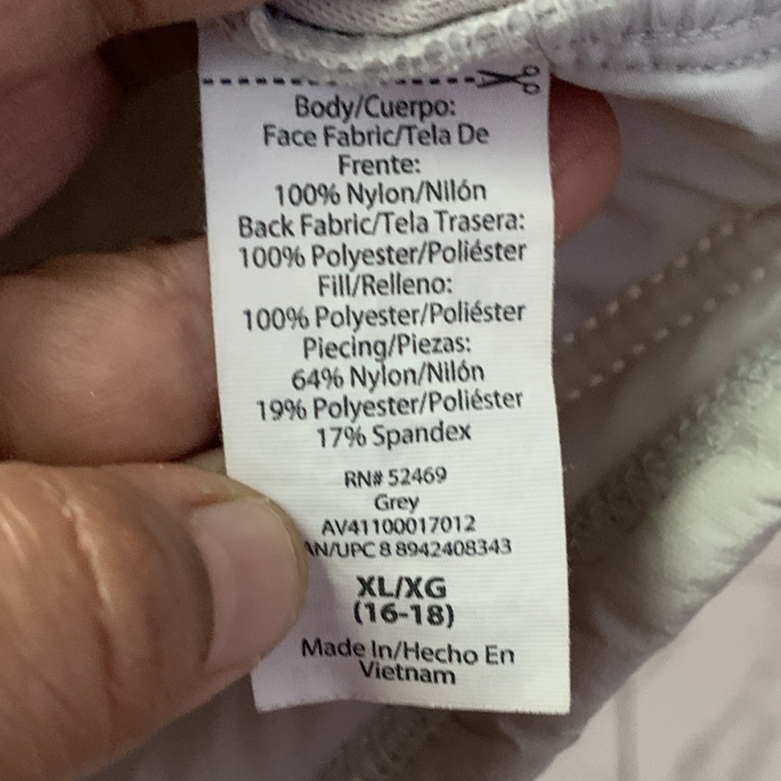 Avia Girls Quilted Puffer Vest Full Zip Pockets Beige XL/XG (16-18) W2084