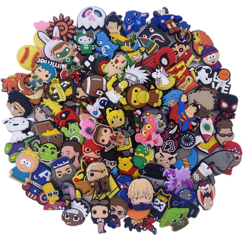 30-120 PCS Random Different Clip Shoe Charms for Shoe Decoration Lovely Cool