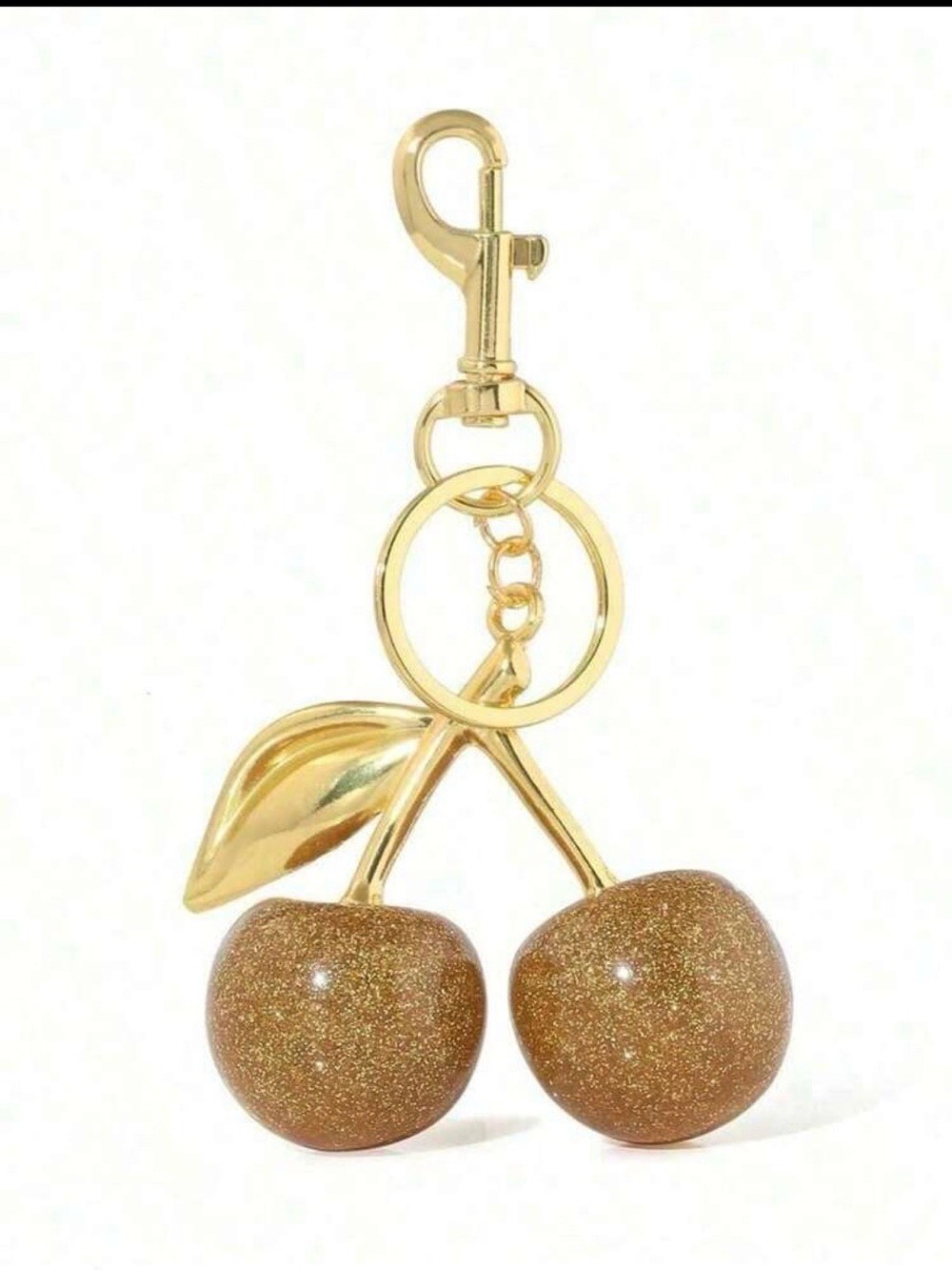 Cherry Glitter Bag Charm Keychain Coquette Y2K Purse Accessory