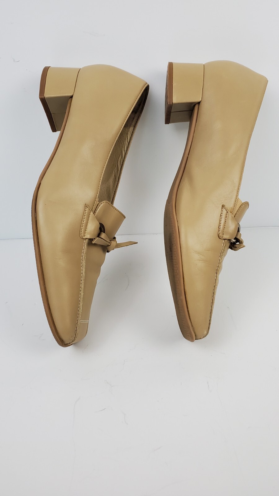 THERESIA M. Graham tan leather shoe Loafer heel 7.5 (9.5 US) Made in Germany