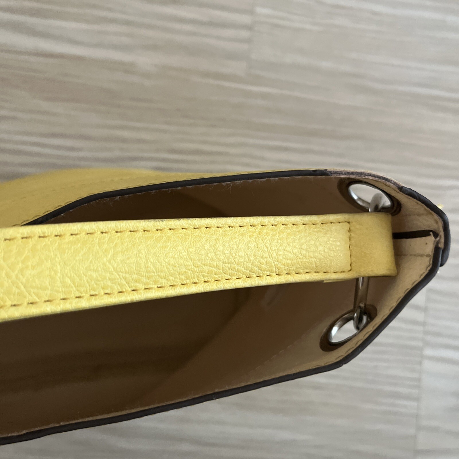 Yellow Shoulder Tote Vegan Leather LG Bag 12″W x 11″H x 7″D~7″ Strap Drop