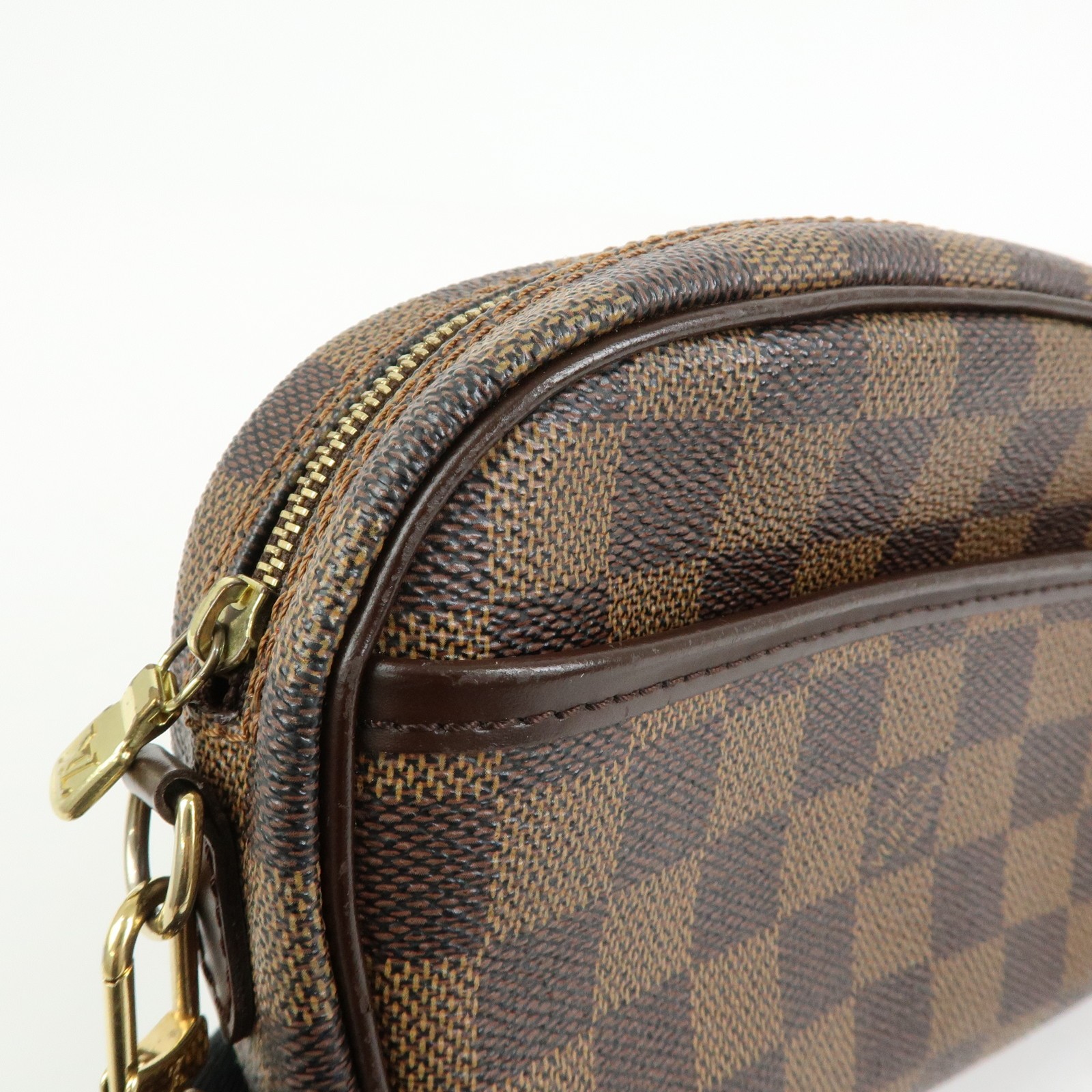 Louis Vuitton Damier Pochette Ipanema Shoulder Bag Ebene N51296 Auth Used F/S