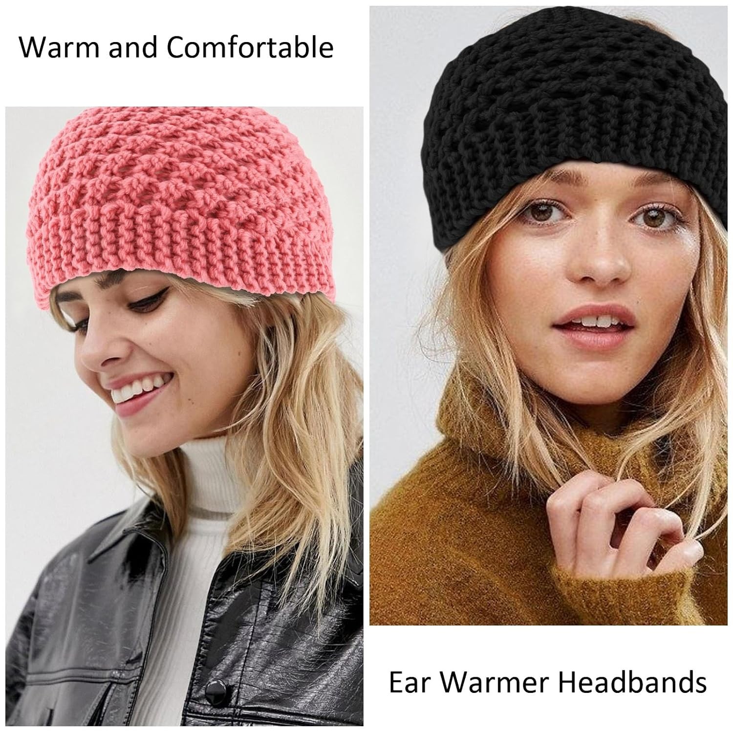Handmade Crochet Headwrap Knit Headband Women Warmer Ear Wool Wide Turban Hairba
