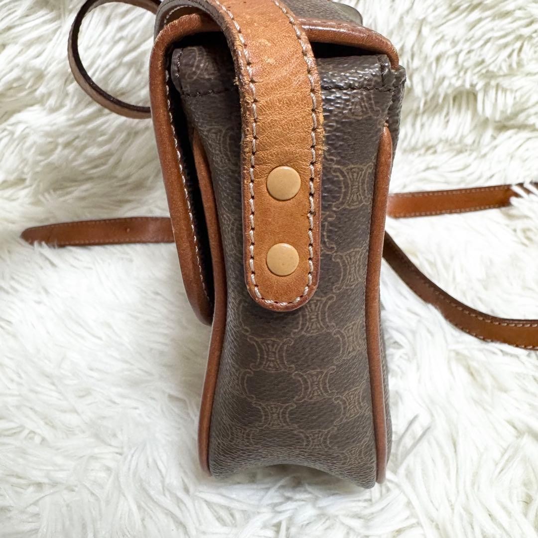 Celine Shoulder Bag Macadam Leather Crossbody Unisex Gold Gancini Japan