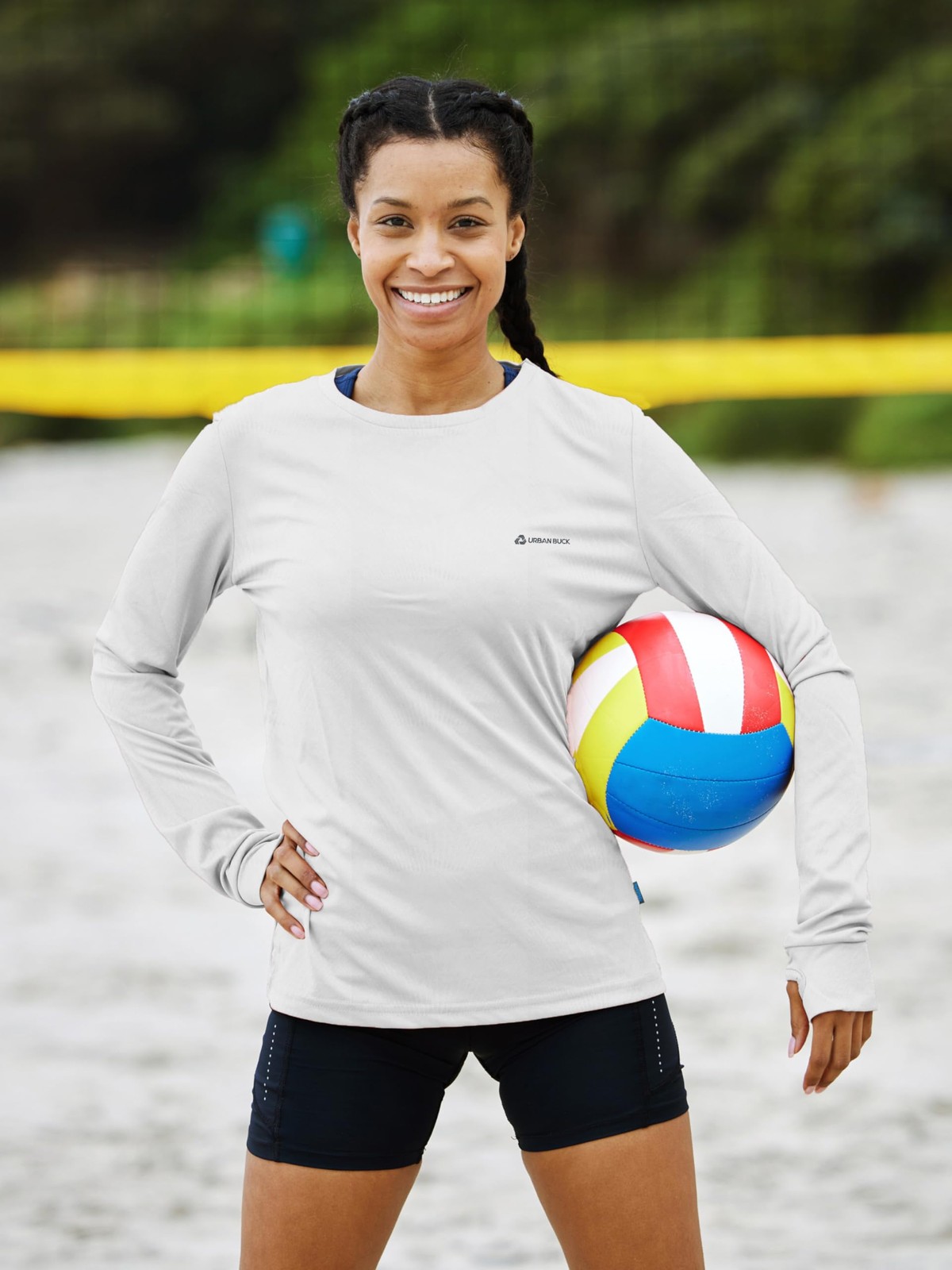 Women Thumb Hole Long Sleeve Shirt Neon Athletic Workout Activewear Top