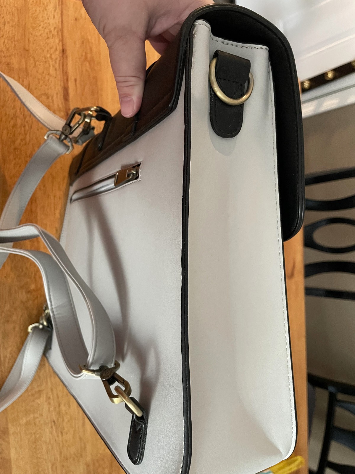 Ecosusi 3 Tone 15.6 Laptop Briefcase Women’s Messenger Bag Vegan Leather