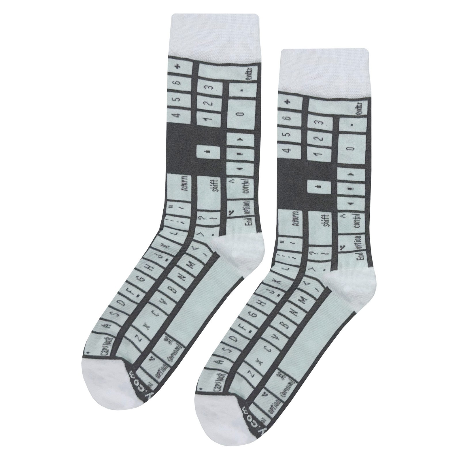 NWT Keyboard Dress Socks Novelty Men 8-12 Gray Crazy Fun Sockfly