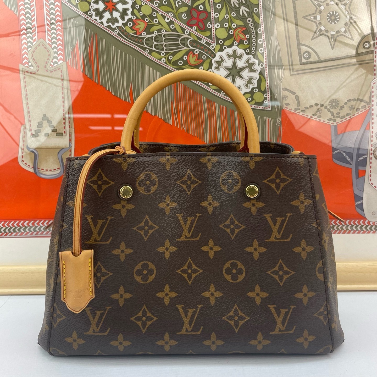 Louis Vuitton Montaigne BB Monogram Canvas Crossbody Shoulder Bag Brown LV