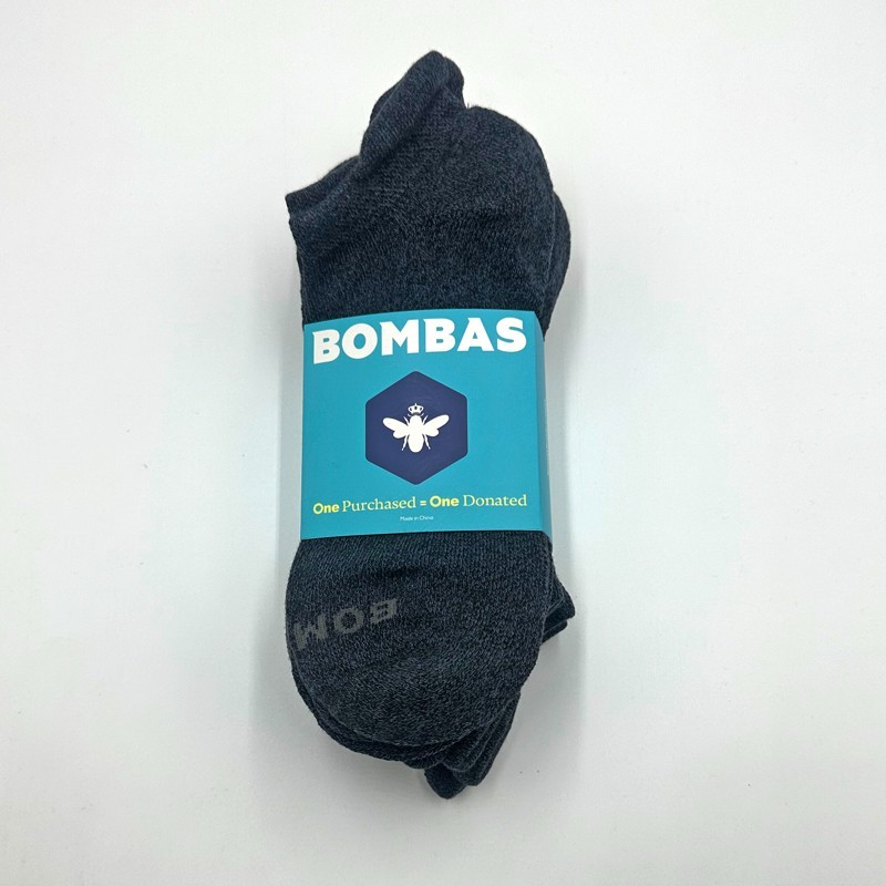 4 pairs Men’s honeycomb Marl Ankle Socks Athletic Size Large Dark grey BOMBAS