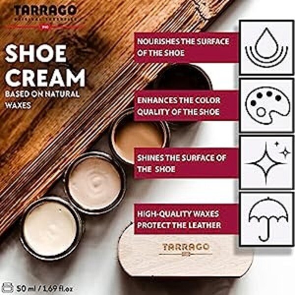 Tarrago Shoe Synthetic Leather Boot Purse jacket Cream Jar 50ml – Neutral #00