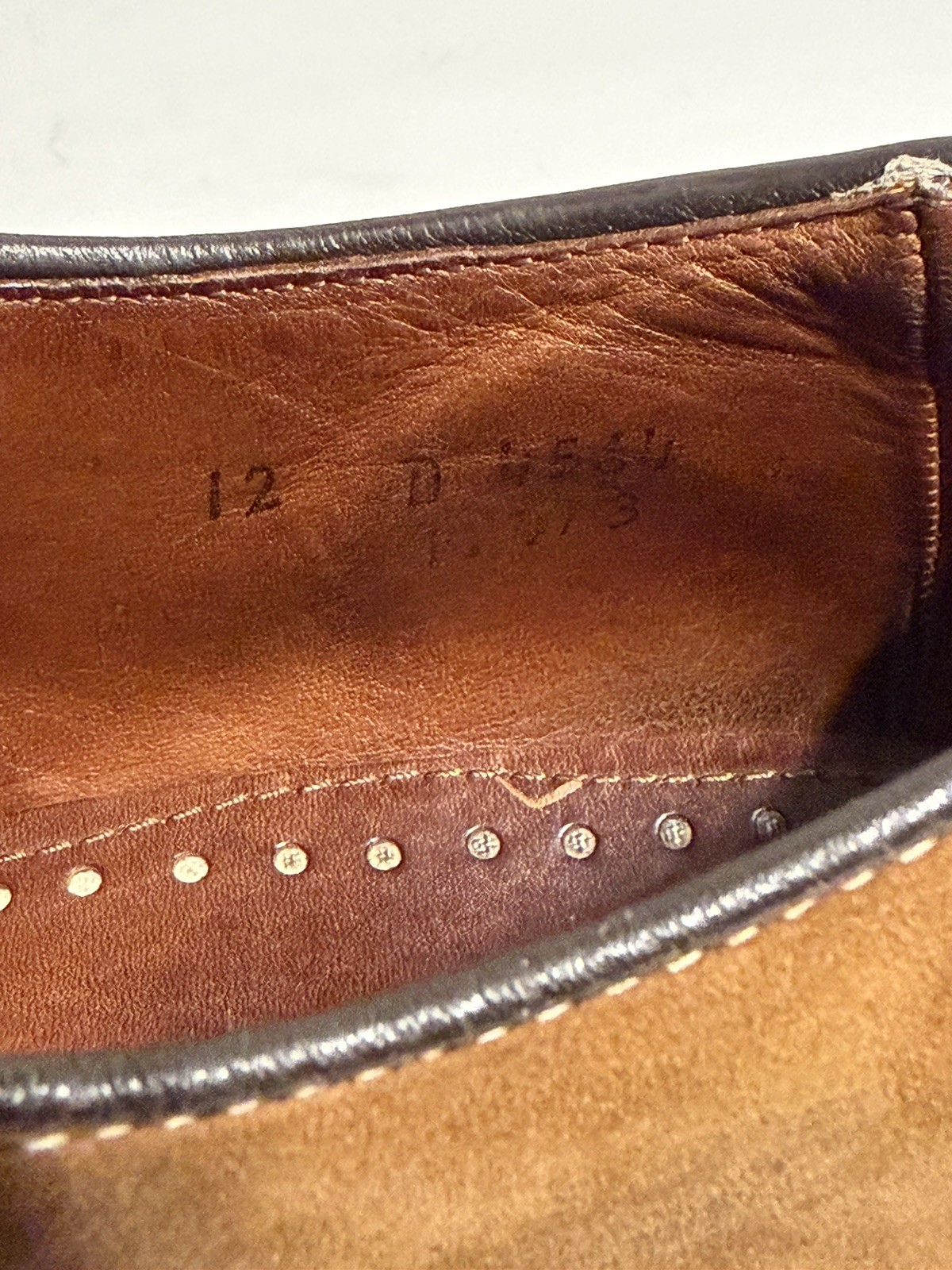 Allen Edmonds Berkshire Men’s Tan Suede Brown Leather Saddle Oxford Size 12 D