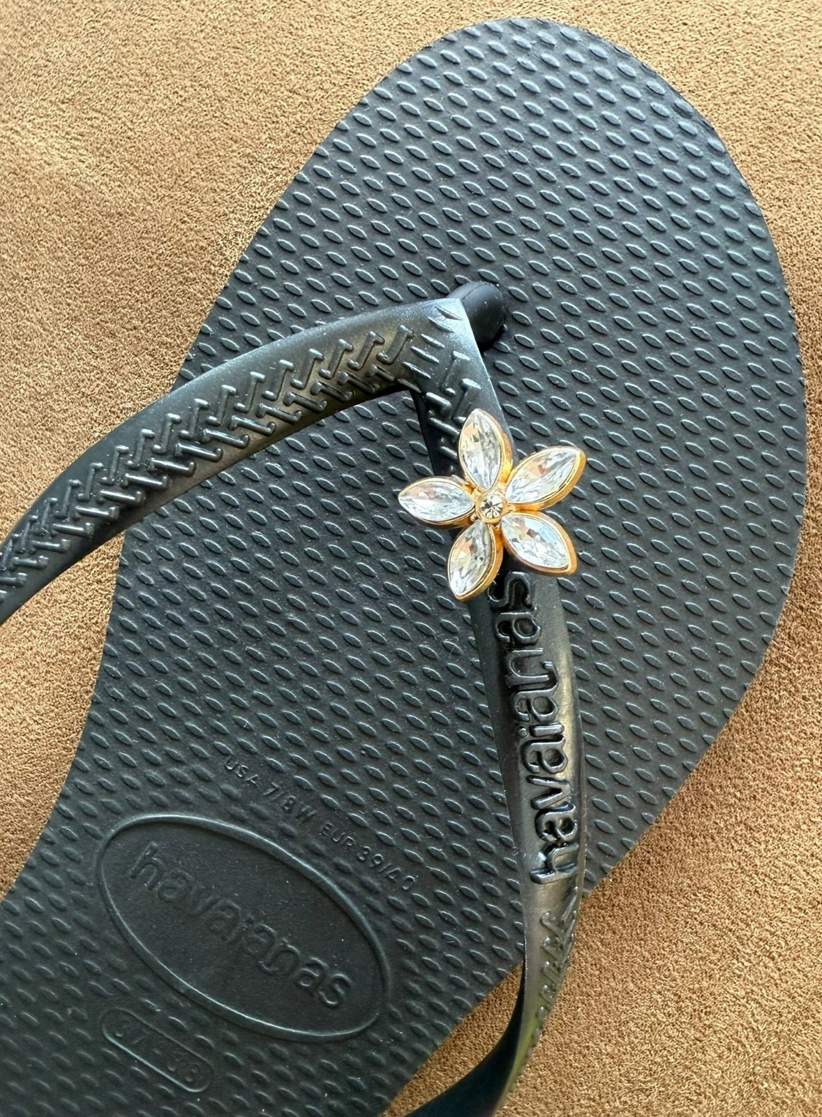 Original Havaianas Flip Flops Women Slim with Flowers and Personalized Charm