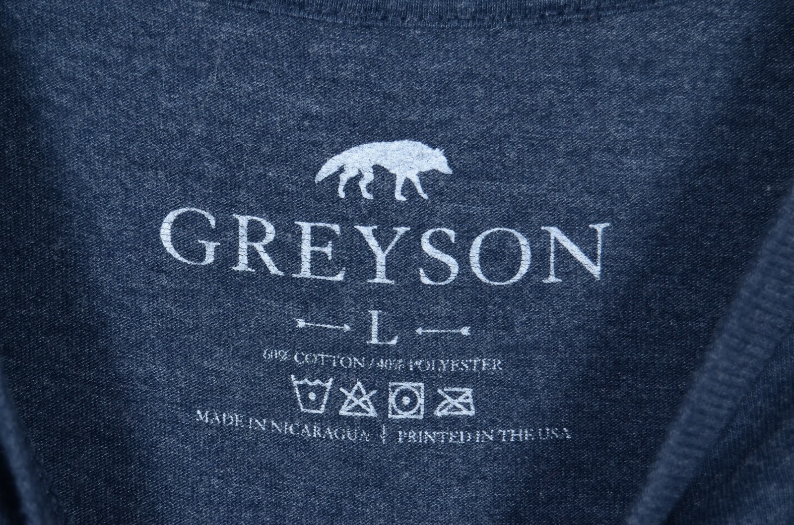 Greyson Clothiers Men’s White Wolf Head Graphic T-Shirt Blue Gray LARGE