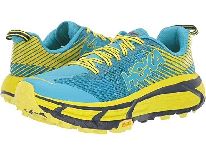 New Women’s Hoka One One EVO Mafate 2 Trail Hiking Shoes Size 6-10 Blue/Yellow