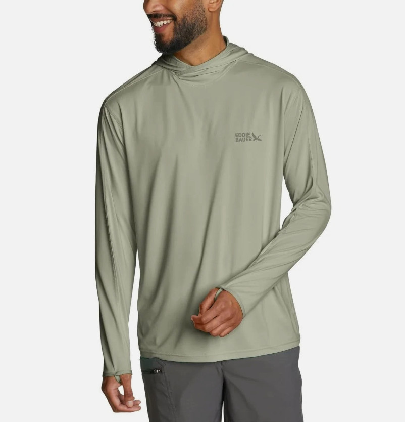 Eddie Bauer Men’s Performance Solarfoil Hoodie UPF 50+ Green Size XL