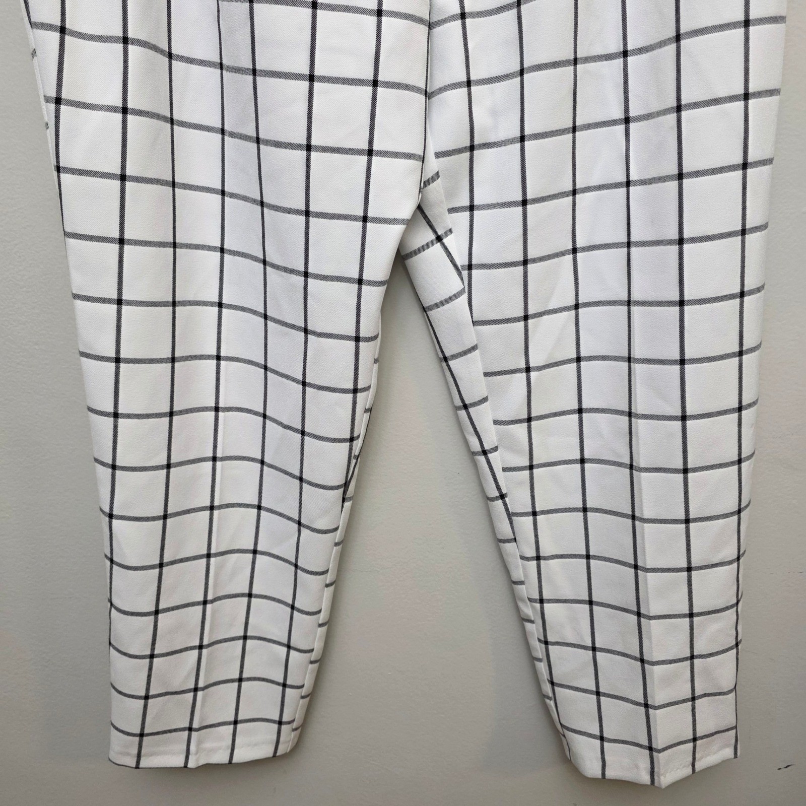 ASOS Design White Black Grid Plaid Checkered Pants Trousers US 12