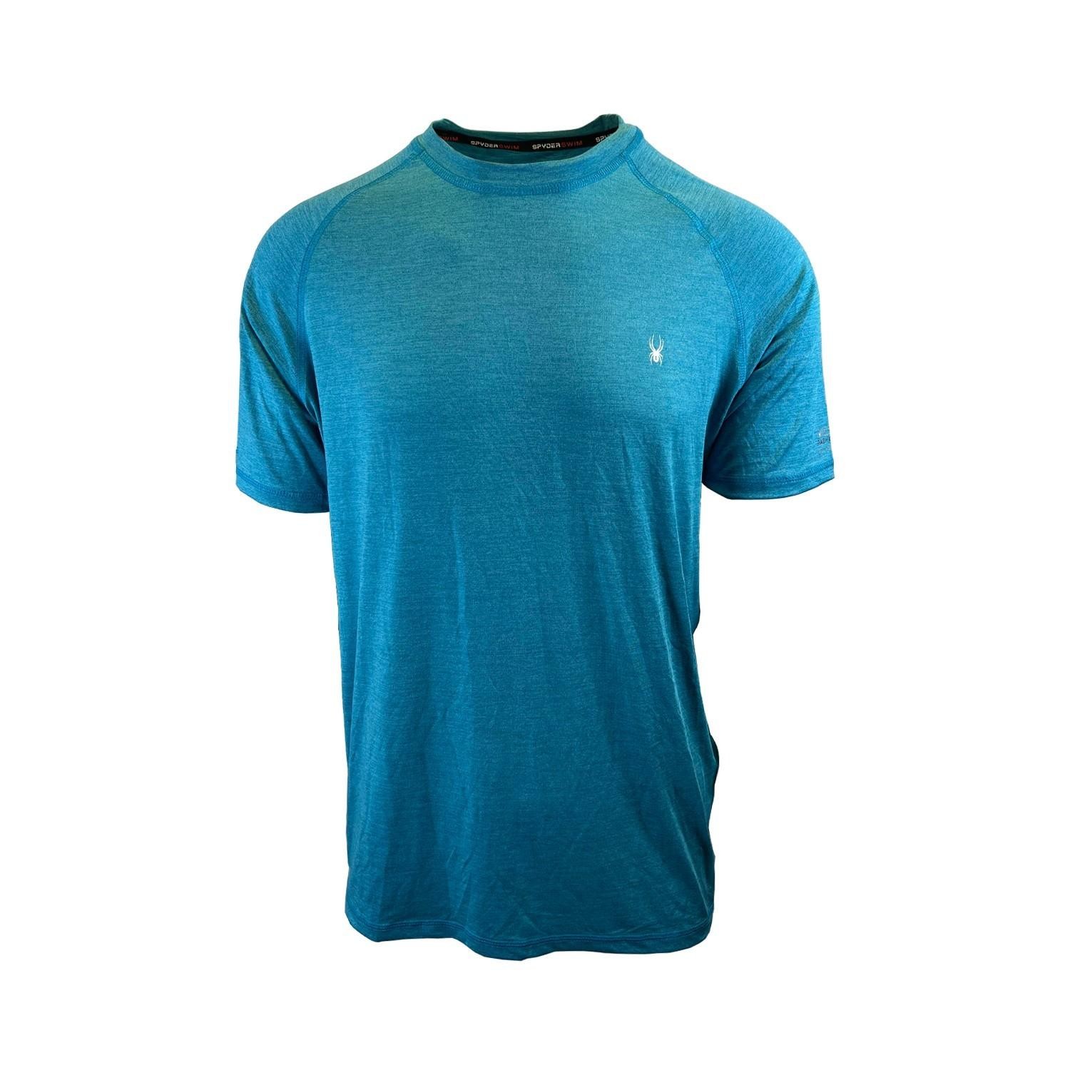 Spyder Swim Men’s Solid T-Shirt Rashguard Quick Dry UPF Lightweight Hybrid S/S