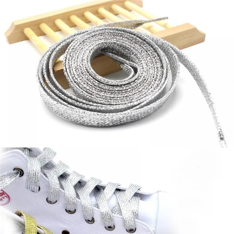 1 Pair Colorful Laces Multicolor Gradient Print Flat Canvas Shoe Lace Shoes 47″